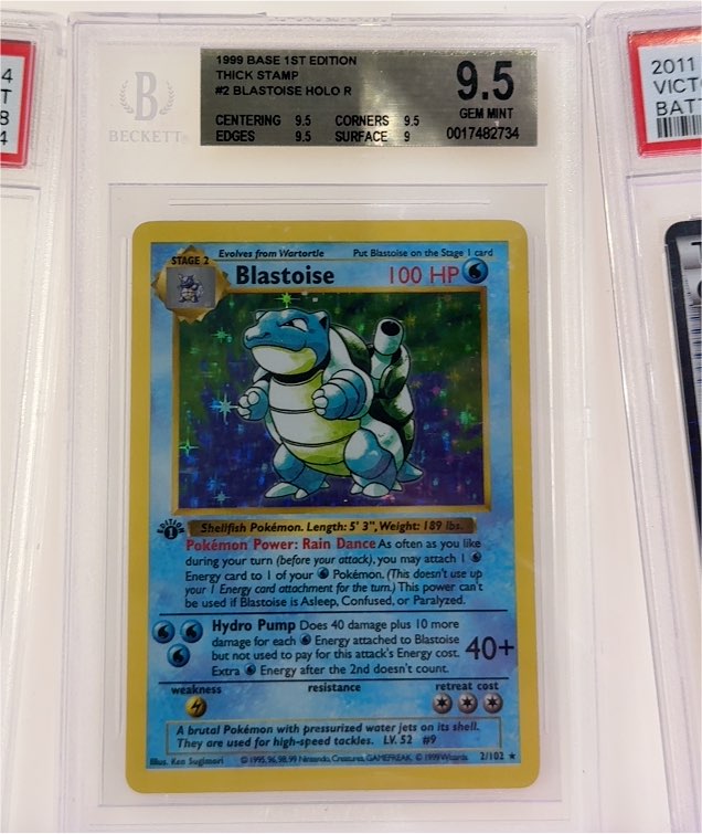 1999 Pokémon Base Set 1st Edition #2 Blastoise Holo R — front