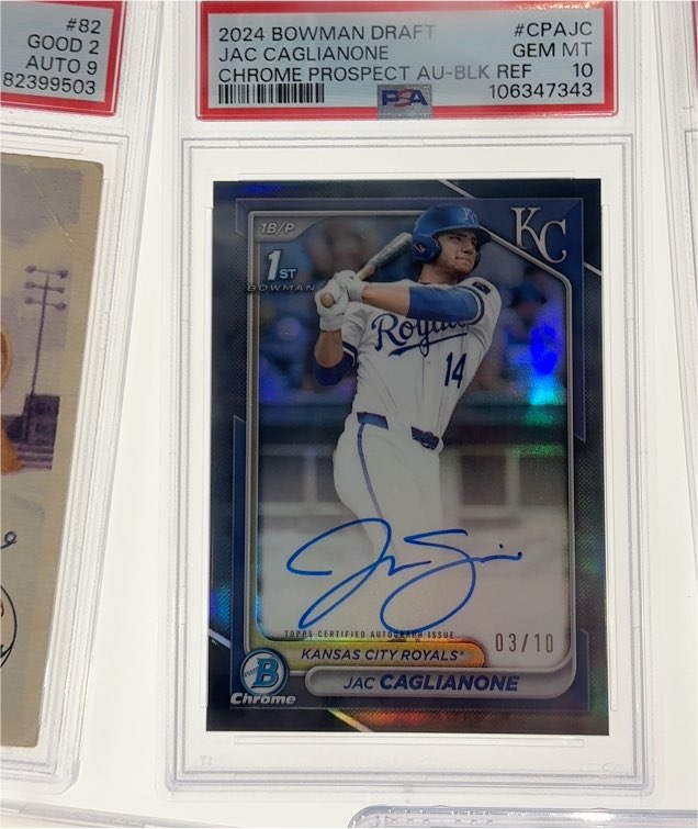 2024 Bowman Draft Chrome Prospect Autographs #CPA-JC Jac Caglianone — front
