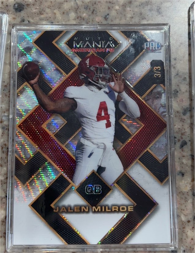 2024 Panini Wild Card Auto Mania American FB #AMAHP-JM Jalen Milroe — front