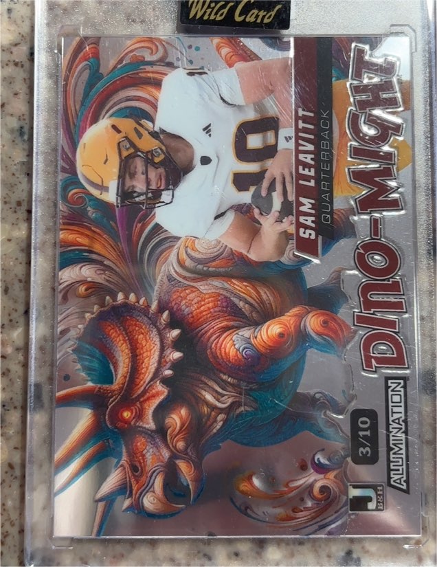 2024 Wild Card Alumination Dino-Might #3/10 Sam Leavitt — front