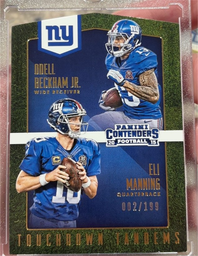 2015 Panini Contenders Touchdown Tandems #TT7 Odell Beckham Jr. / Eli Manning — front