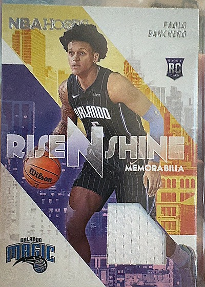 2022-23 Panini NBA Hoops #RS-PBO Paolo Banchero Rise N Shine Memorabilia Rookie Patch — front