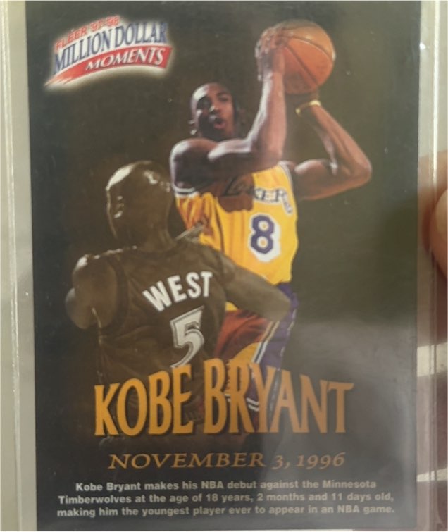 1997-98 Fleer Million Dollar Moments #31 Kobe Bryant — front