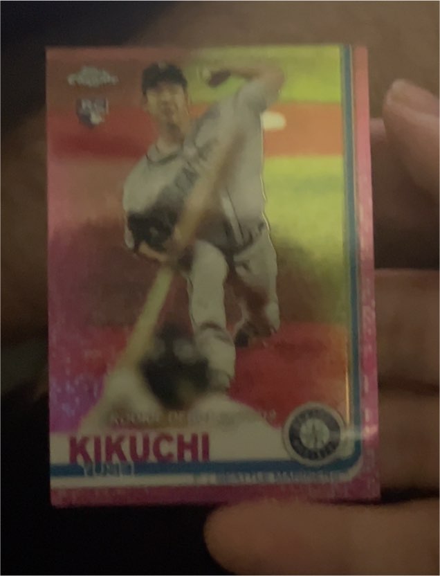 2019 Topps Chrome Update #51 Yusei Kikuchi Seattle Mariners Pink Refractor Rookie Debut — front