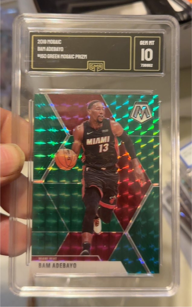 2019 Panini Mosaic #150 Bam Adebayo Green Mosaic Prizm — front
