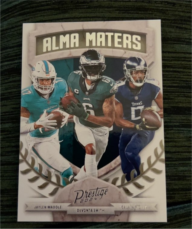 2024 Panini Prestige Alma Maters #17 Jaylen Waddle, Devonta Smith, Calvin Ridley — front