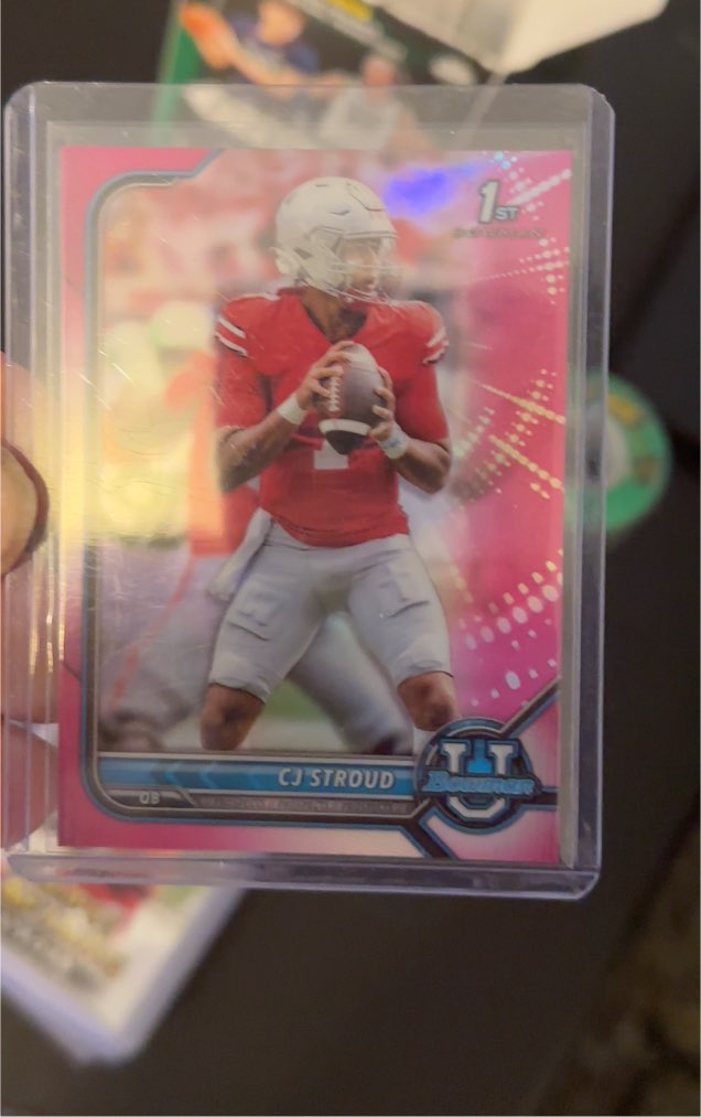 2022 Bowman University #90 CJ Stroud Pink Refractor — front