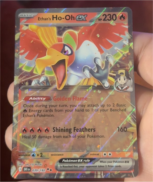 2025 Pokémon TCG Destined Rivals #39 Ethan's Ho-Oh ex — front