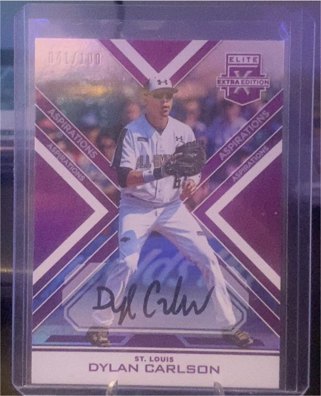 2016 Panini Elite Extra Edition Aspirations Purple #Dylan Carlson — front