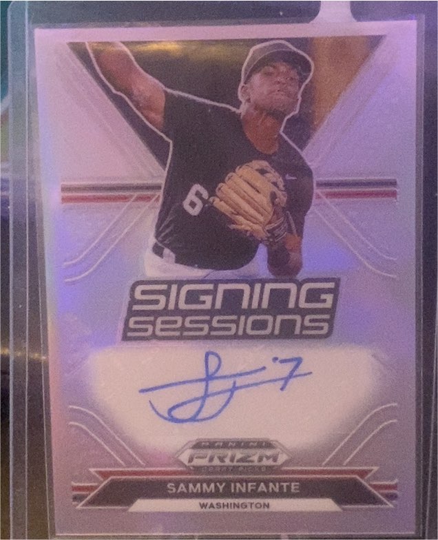 2021 Panini Prizm Draft Picks Signing Sessions #SS-SI Sammy Infante — front
