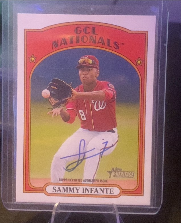 2021 Topps Heritage Minor League Real One Auto #ROA-SI Sammy Infante — front