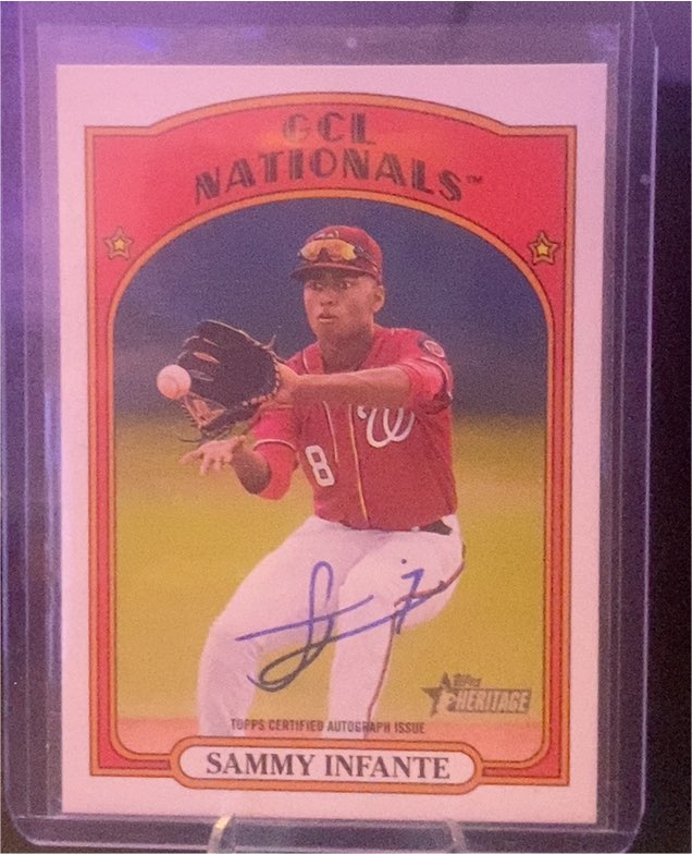 2021 Topps Heritage Minors Real One Auto #ROA-SI Sammy Infante — front