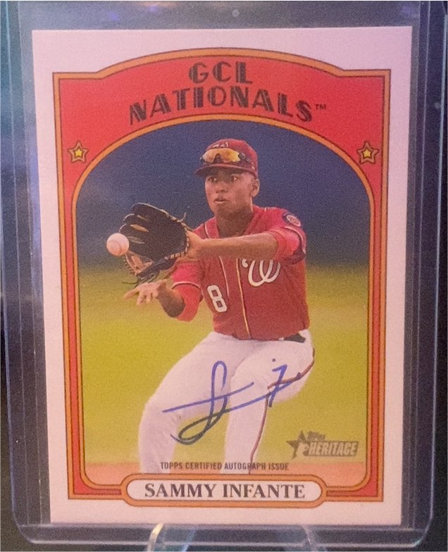2021 Topps Heritage Minor League Real One Autograph #ROA-SI Sammy Infante — front