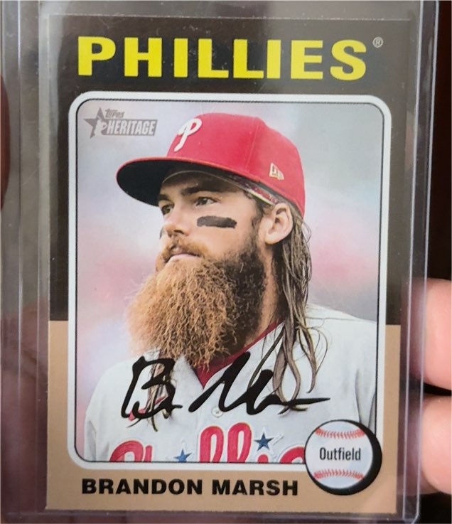 2024 Topps Heritage #414 Brandon Marsh — front