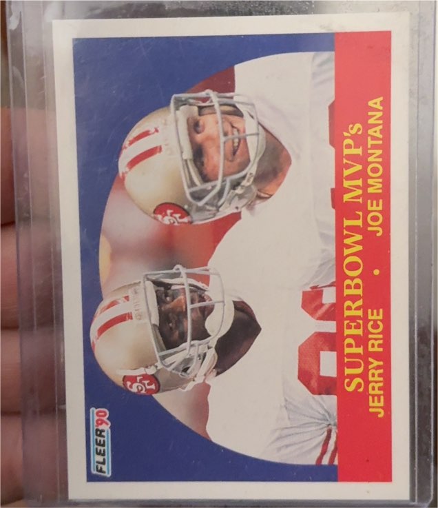 1990 Fleer #397 Superbowl MVP's Joe Montana Jerry Rice — front