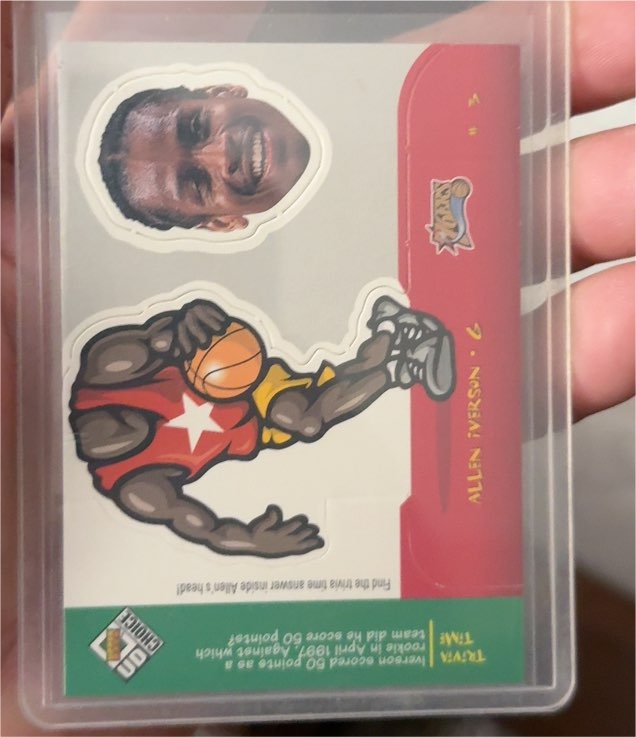 1998-99 UD Choice Mini Bobbing Heads #3 Allen Iverson — front