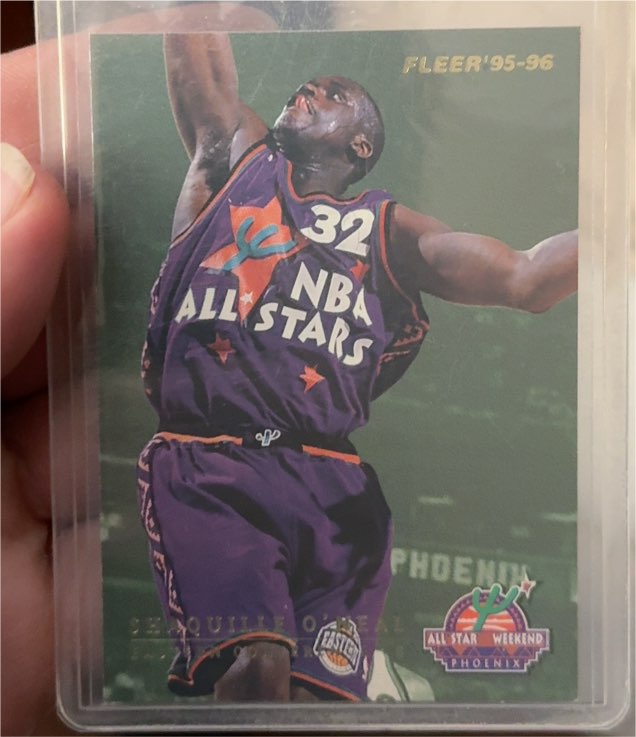 1995-96 Fleer All-Star Weekend #3 Shaquille O'Neal/Hakeem Olajuwon — front