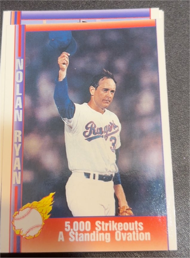 1991 Pacific #59 Nolan Ryan Texas Rangers 5,000 Strikeouts A Standing Ovation — front