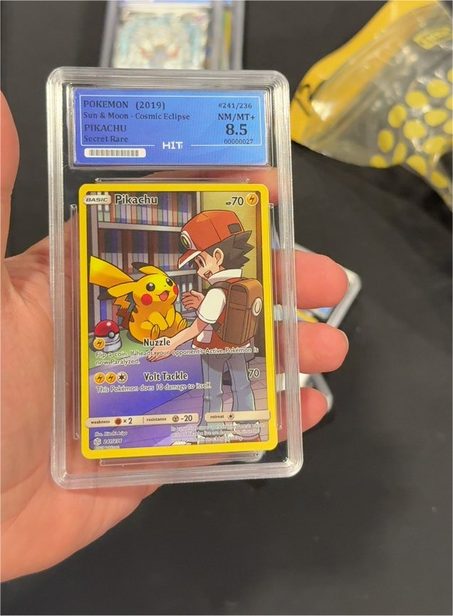 2019 Pokémon Sun & Moon Cosmic Eclipse #241 Pikachu Secret Rare — front