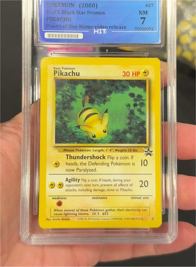 2000 WOTC Black Star Promos #27 Pikachu Power of One Home video release — front