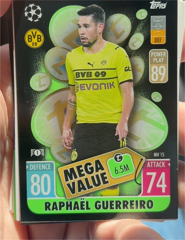 2021-22 Topps Match Attax Mega Value #MV15 Raphaël Guerreiro — front