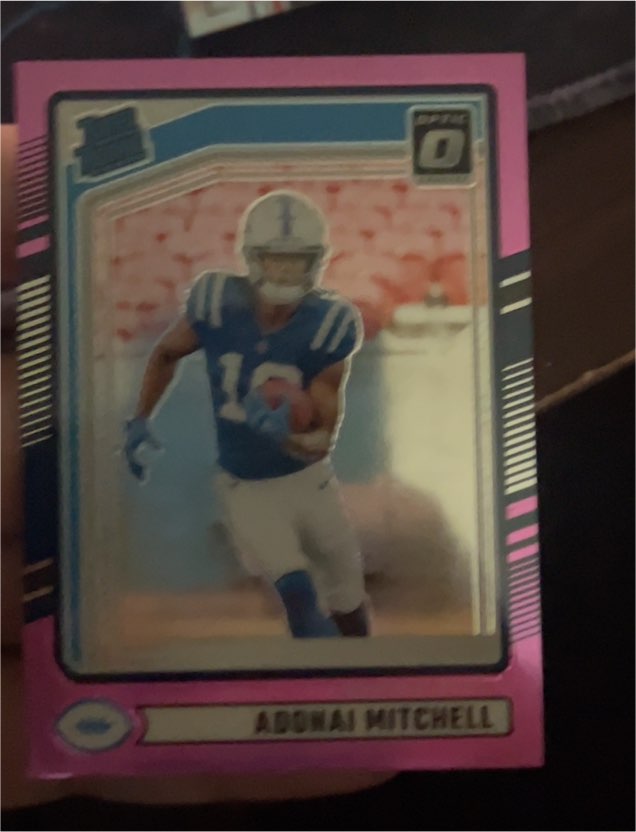 2024 Panini Donruss Optic Rated Rookie Pink Prizm Adonai Mitchell — front