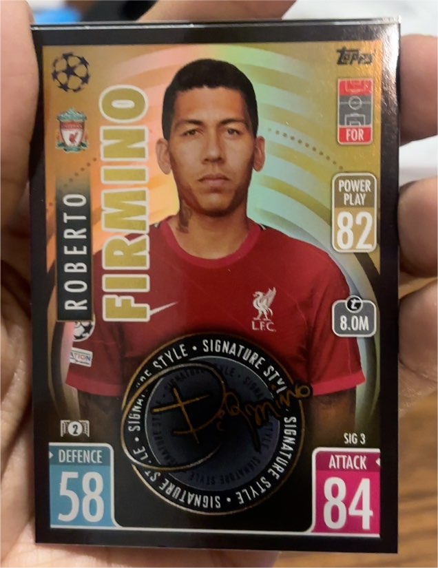 2021-22 Topps Match Attax Signature Style #SIG3 Roberto Firmino — front