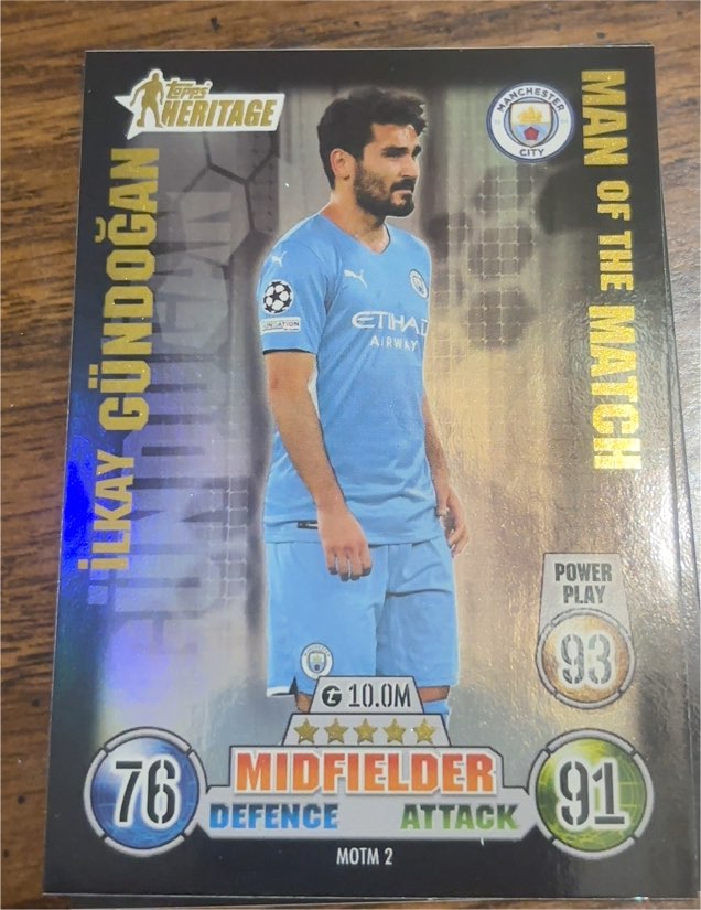 2021-22 Topps Match Attax Extra Ilkay Gundogan Heritage Man of the Match #MOTM 2 — front