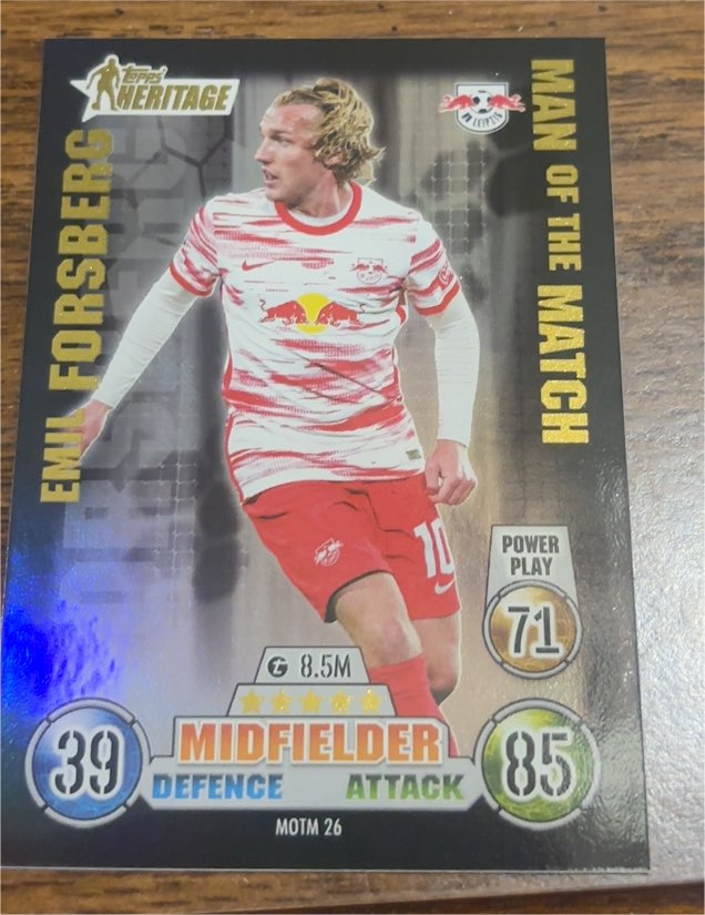 2020 Topps Heritage Match Attax Extra #MOTM 26 Emil Forsberg — front