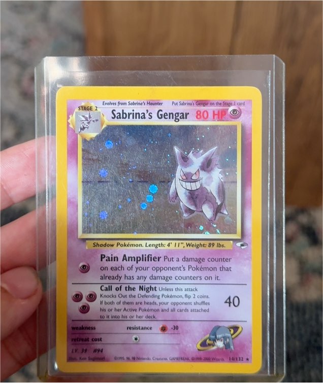 2000 Pokémon Gym Heroes #14 Sabrina's Gengar — front