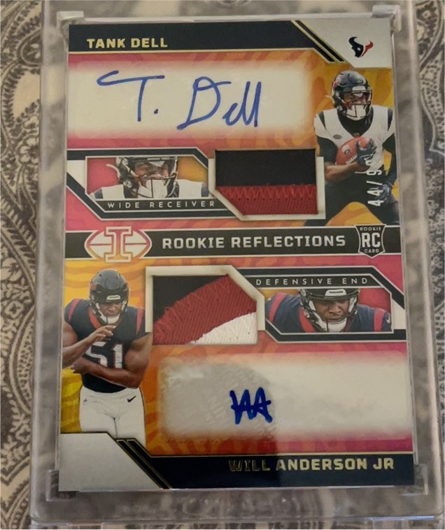 2023 Panini Illusions Rookie Reflections Dual Patch Auto Tank Dell/Will Anderson Jr. — front
