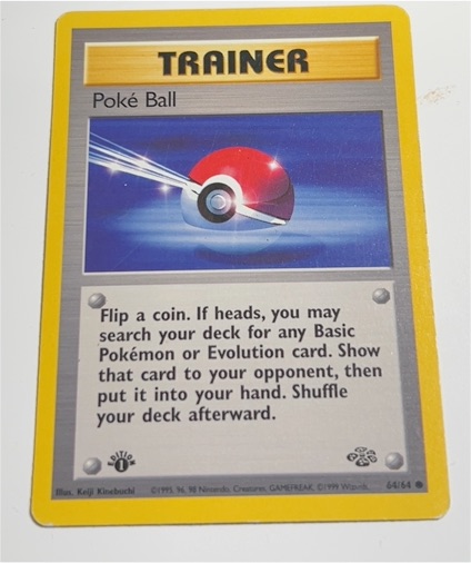 1999 Pokémon Jungle #64 Poké Ball — front