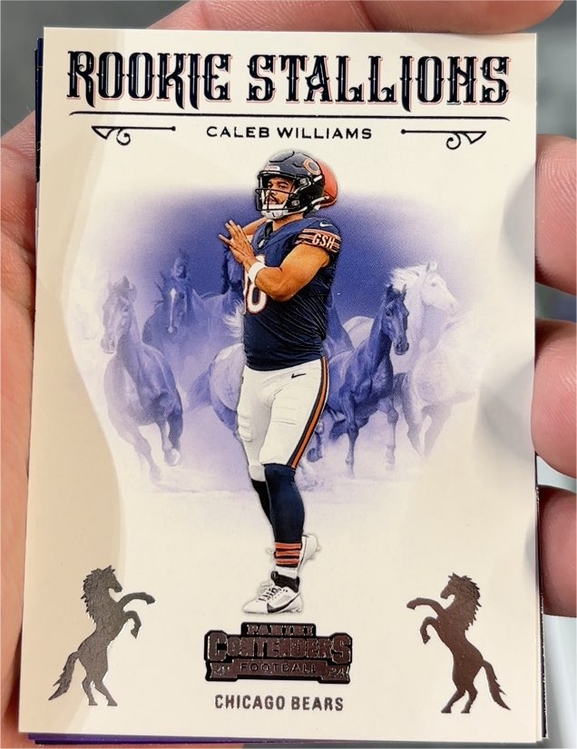 2024 Panini Contenders Football #1 Caleb Williams Rookie Stallions — front