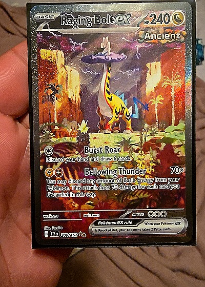 2024 Pokémon SV05: Temporal Forces #208 Raging Bolt ex — front