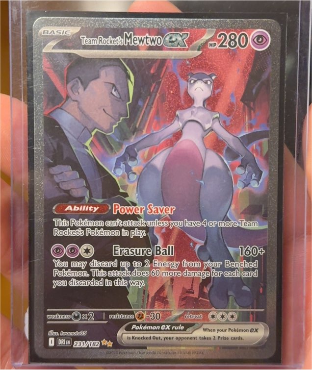 2023 Pokémon TCG Destined Rivals #231/182 Team Rocket's Mewtwo EX SIR — front