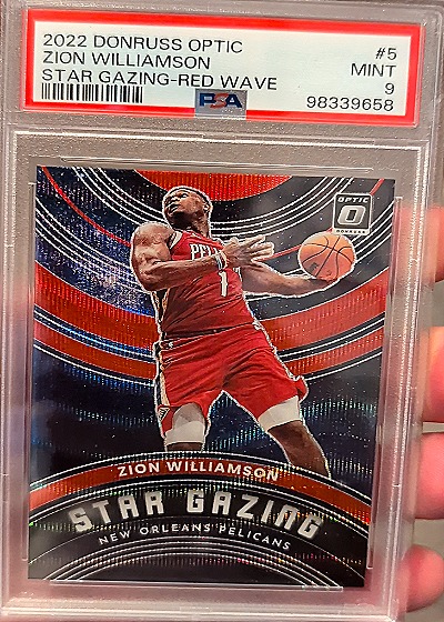 2022 Donruss Optic #5 Zion Williamson Star Gazing Red Wave — front