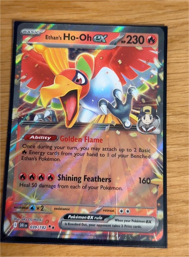 2025 Pokémon SV10: Destined Rivals #039 Ethan's Ho-Oh ex — front