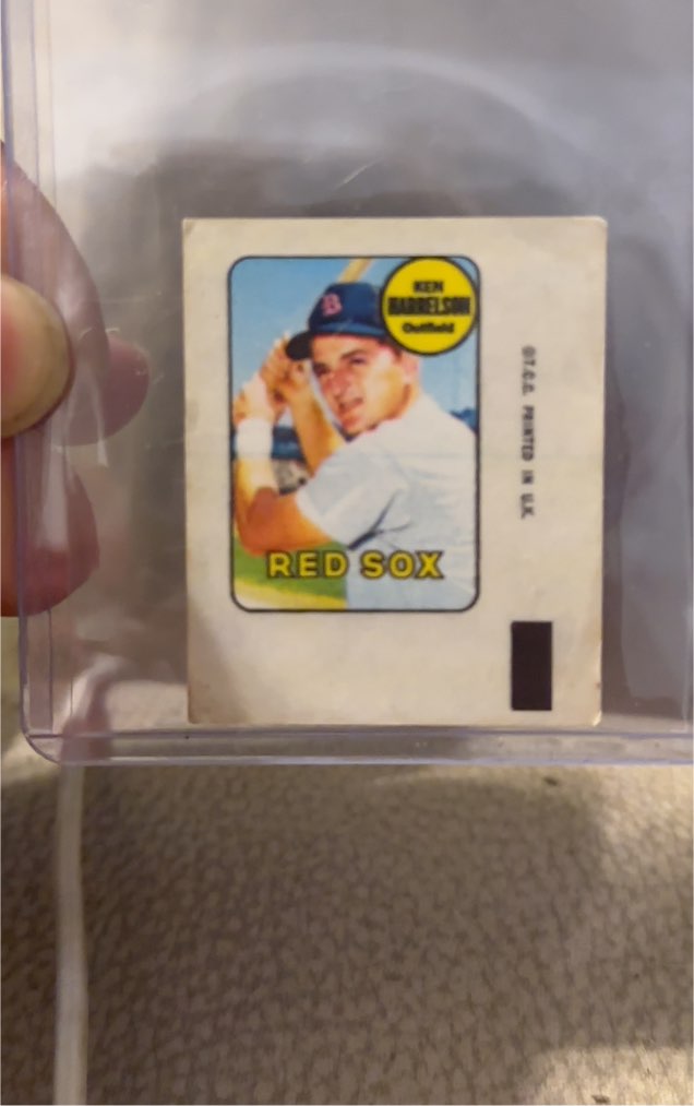1969 Topps Decals Ken Harrelson — front