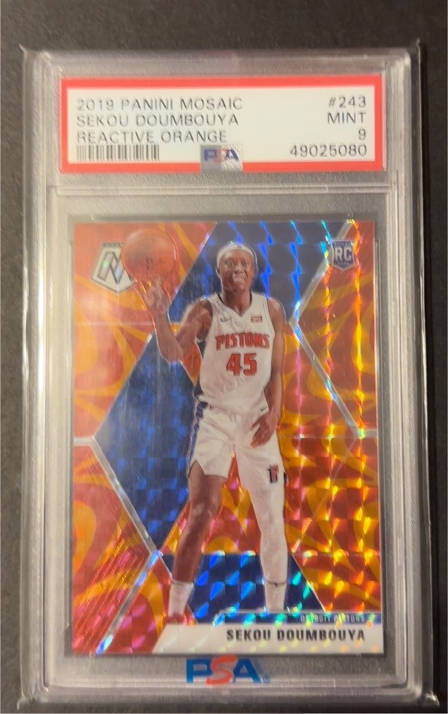 2019 Panini Mosaic #243 Sekou Doumbouya Reactive Orange — front