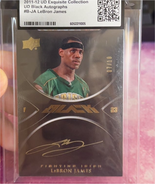 2011-12 Upper Deck Exquisite Collection Black #B-JA LeBron James — front