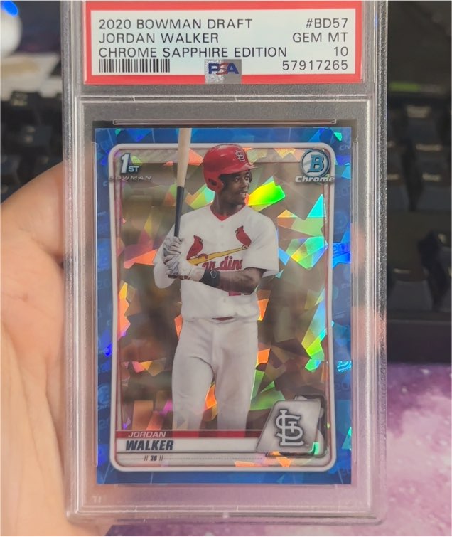 2020 Bowman Draft Chrome Sapphire Edition #BD57 Jordan Walker — front
