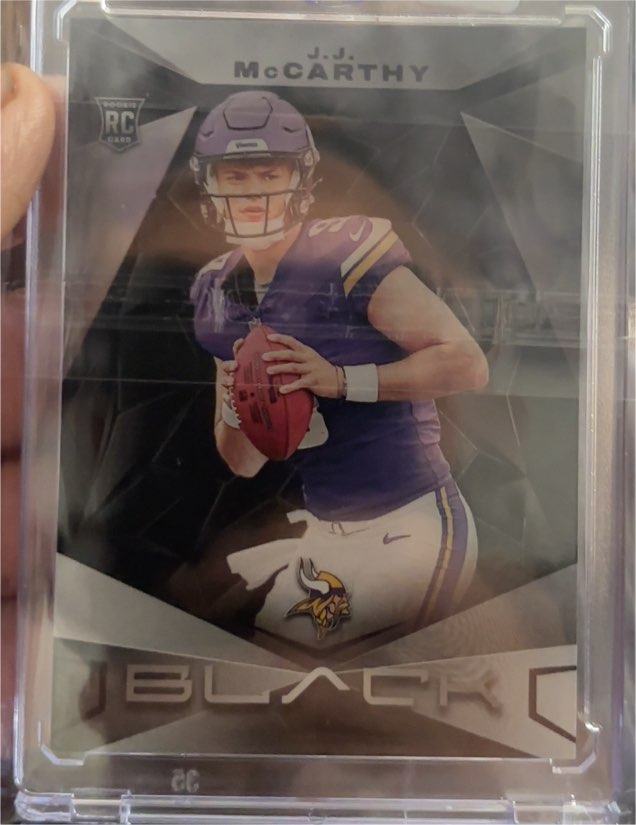2024 Panini Black #134 J.J. McCarthy Rookie Minnesota Vikings — front