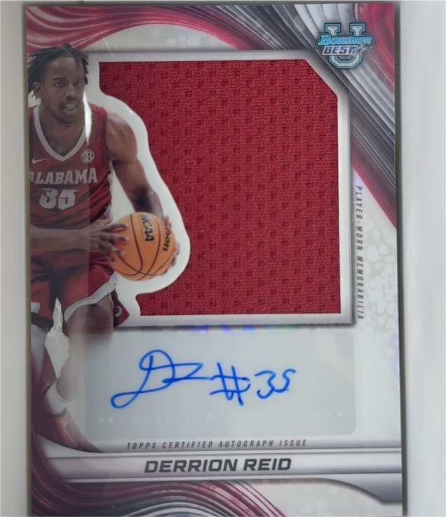 2024 Bowman Best University Derrion Reid Jumbo Jersey Auto — front