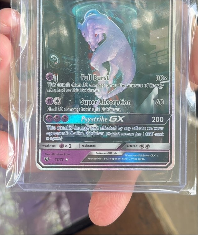 2017 Pokémon Sun & Moon Shining Legends #78/73 Mewtwo GX — front