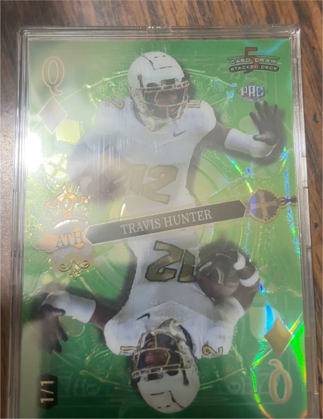2024 Wild Card 5 Card Draw Stacked Deck #Q Travis Hunter — front