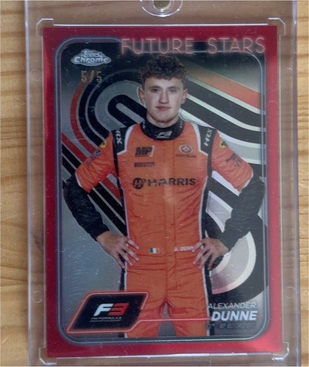 2024 Topps Chrome Formula 1 #51 Alexander Dunne Future Stars Red Refractor 5/5 — front