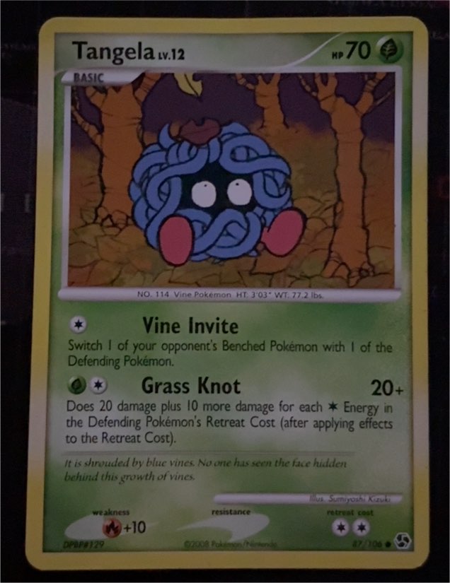 2008 Pokémon Diamond & Pearl Great Encounters #87 Tangela — front