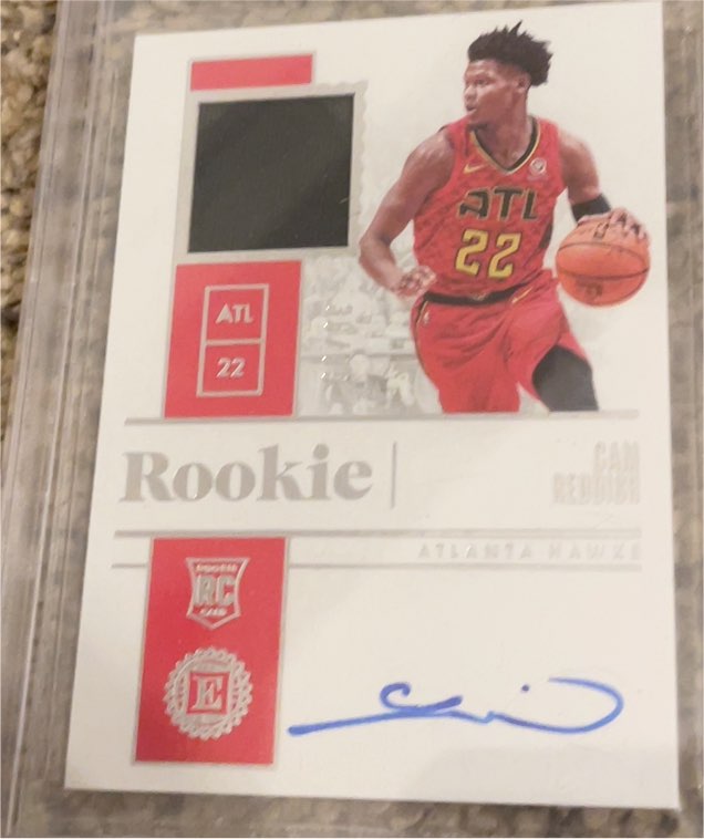 2019-20 Panini Encased #RPA Cam Reddish Rookie Patch Auto — front