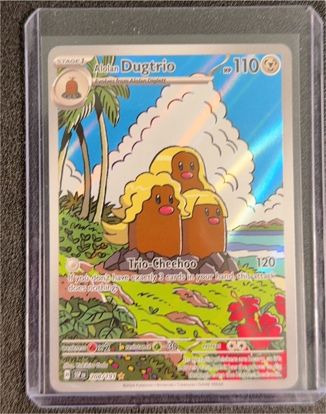 2024 Pokémon SV08 Surging Sparks #208 Alolan Dugtrio Illustration Rare — front