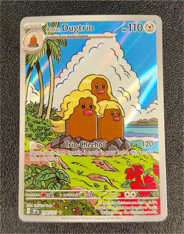 2024 Pokémon Surging Sparks #208 Alolan Dugtrio — front